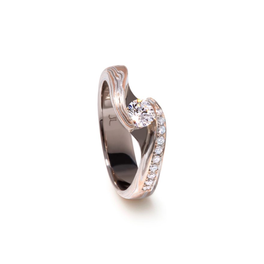 Elyon Diamond & Mokume Engagement Ring
