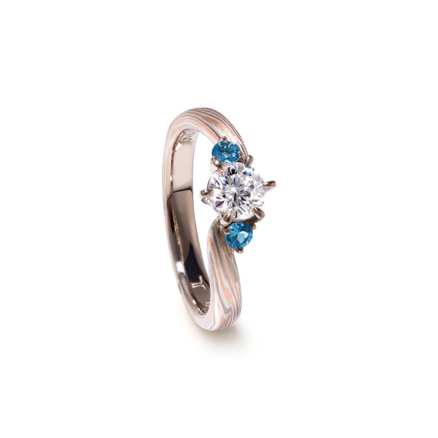 Waris Diamond & Blue Zircon Ring