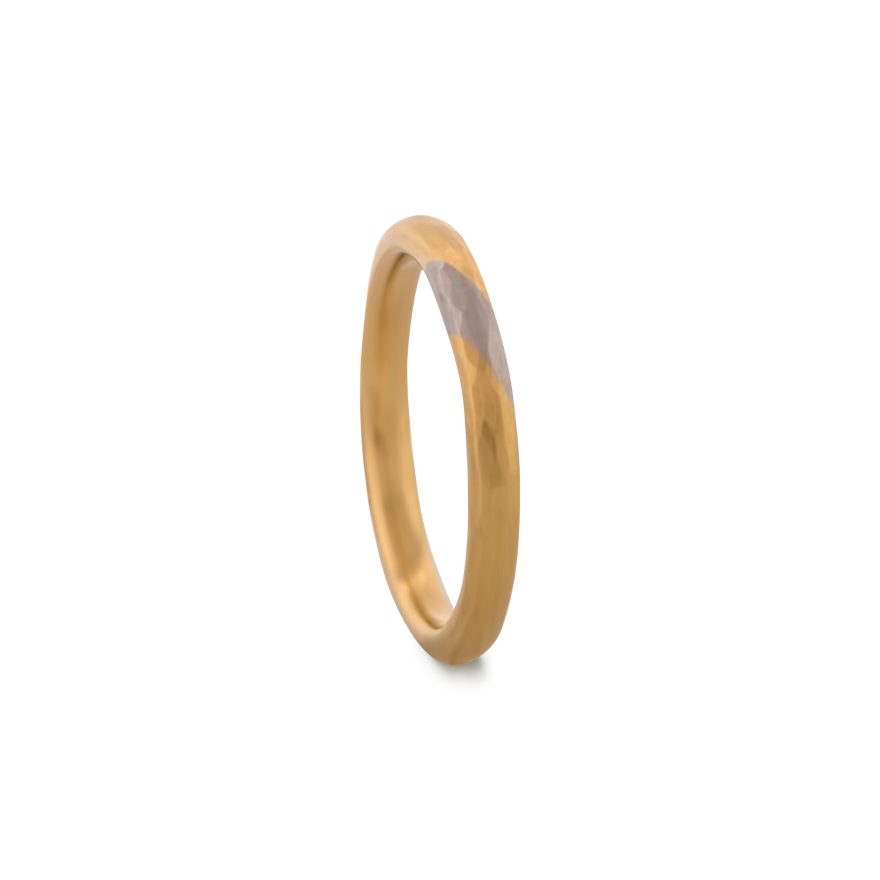 Thalassa Hammered Gold Wedding Ring