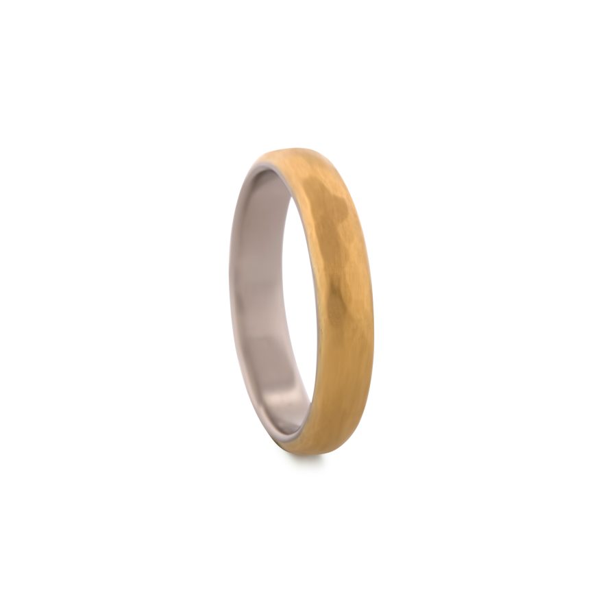 Zeus Hammered Gold Ring