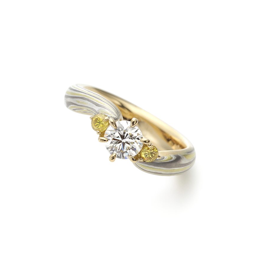 Ava Yellow Diamond 3-Stone Engagement Ring